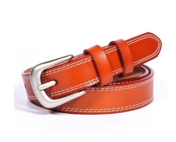 Cinturón de cuero para mujer marrón claro 105 cm