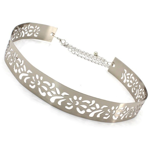Cinturón de metal para mujer plateado 3