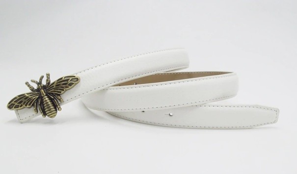 Cinturón de mujer con abeja blanco 115 cm 2