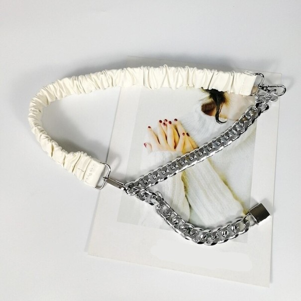 Cinturón de mujer con cadena C1002 blanco