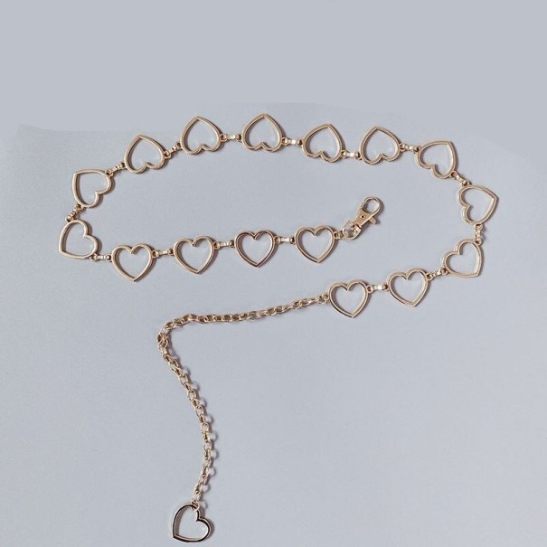 Cinturón de mujer con corazones dorado