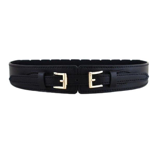 Cinturón de mujer con doble hebilla L75 negro