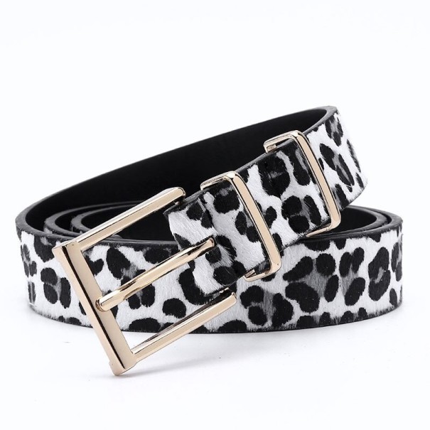 Cinturón de mujer con estampado de leopardo blanco 95 cm