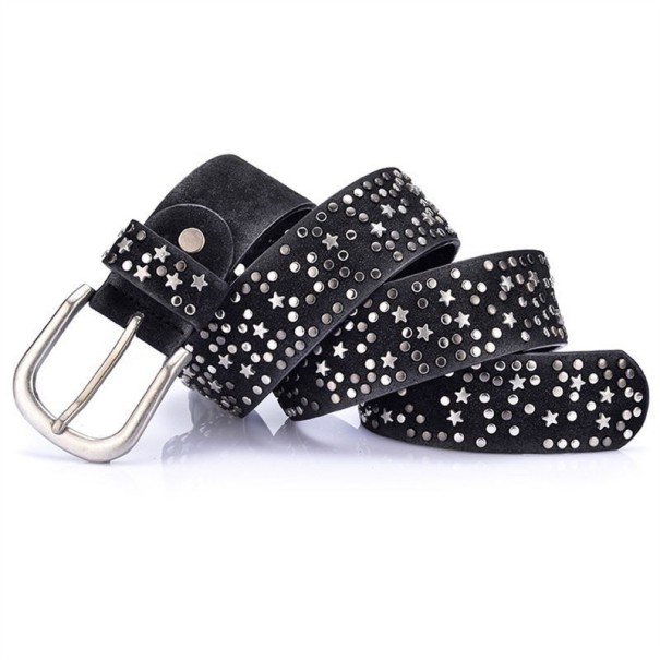 Cinturón de mujer con estrellas negro 95 cm