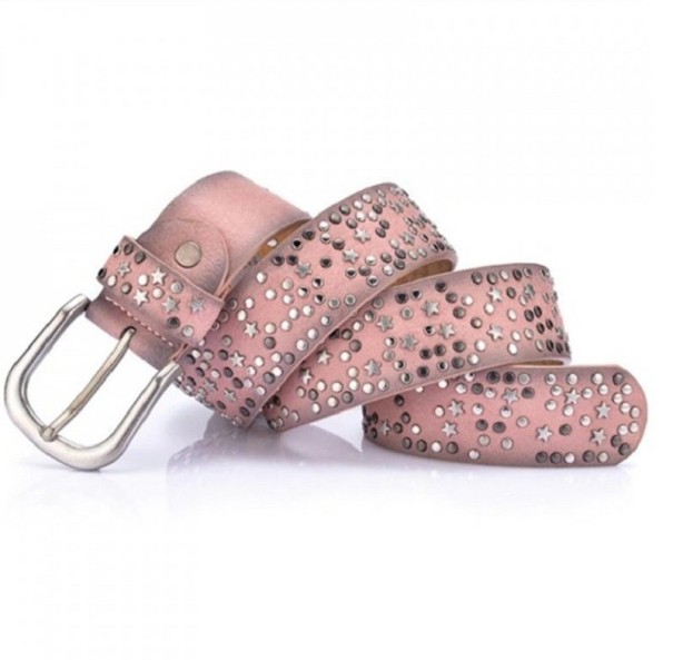 Cinturón de mujer con estrellas rosa 105 cm
