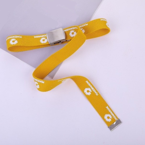 Cinturón de mujer con flores amarillo