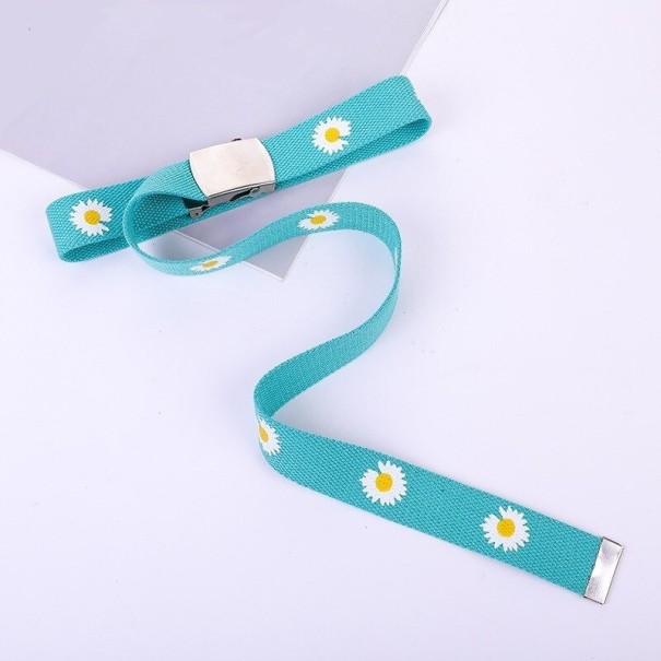 Cinturón de mujer con flores azul