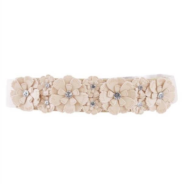 Cinturón de mujer con flores L168 beige