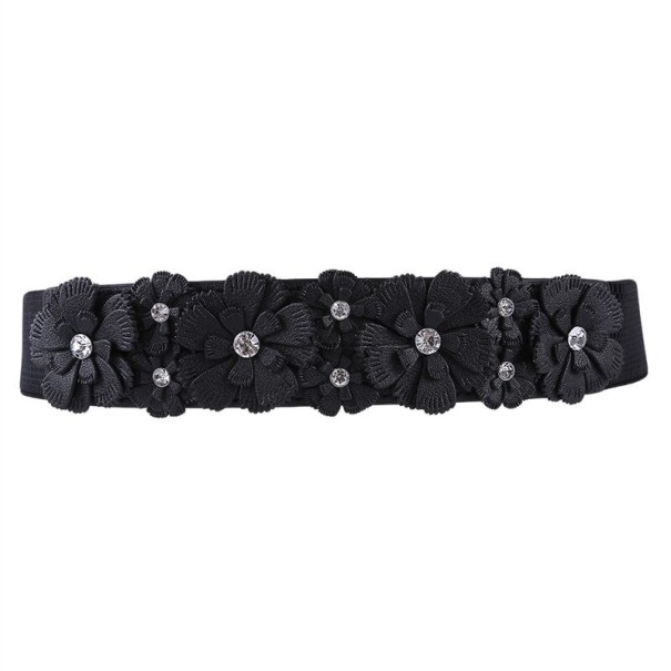 Cinturón de mujer con flores L168 negro Cinturón de mujer con flores L168 negro