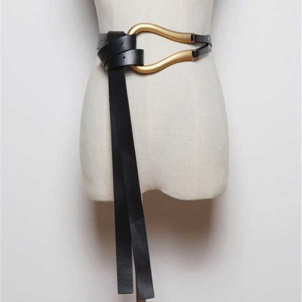 Cinturón de mujer con hebilla grande negro