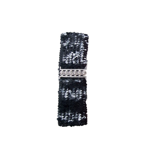 Cinturón de mujer con lentejuelas negro