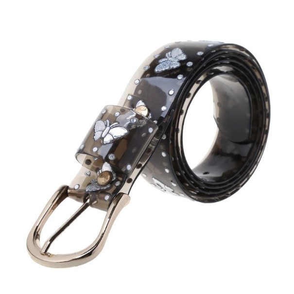 Cinturón de mujer con mariposas negro