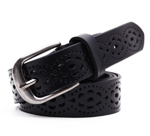 Cinturón de piel decorativo para mujer J2856 negro 105 cm