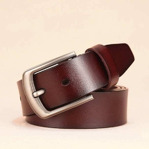 Cinturón de piel para hombre L258 café 105 cm 3