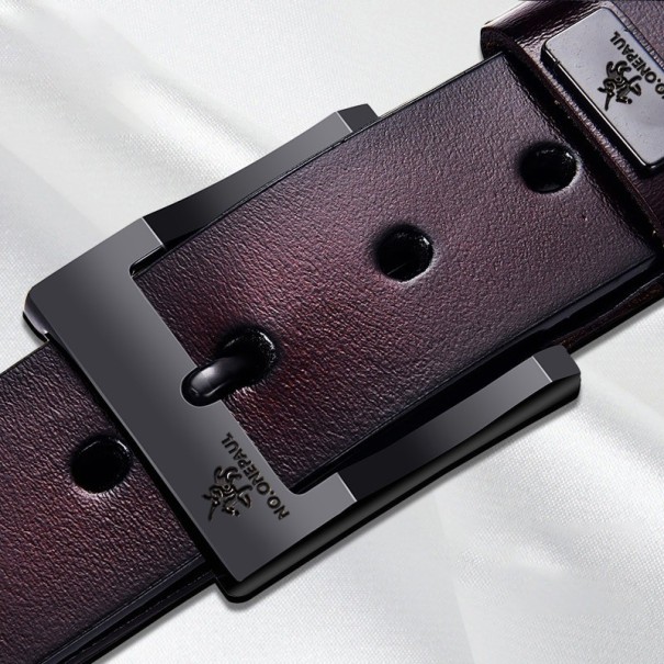 Cinturón de piel para hombre L271 café 125 cm 2