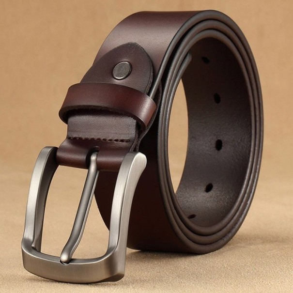 Cinturón de piel para hombre L275 café 120 cm