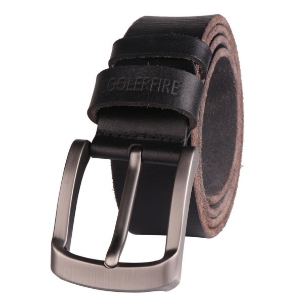 Cinturón de piel para hombre L281 negro 110 cm