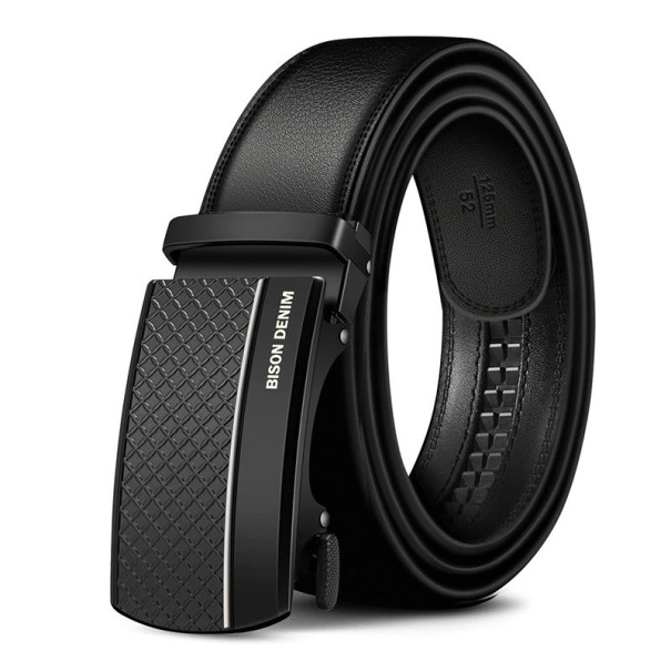 Cinturón de piel para hombre L282 plateado 110 cm