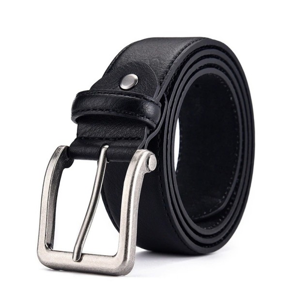 Cinturón de piel para hombre L291 negro 130 cm