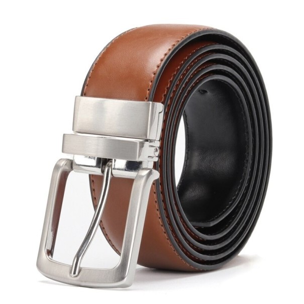 Cinturón de piel para hombre L309 marrón claro 100 cm
