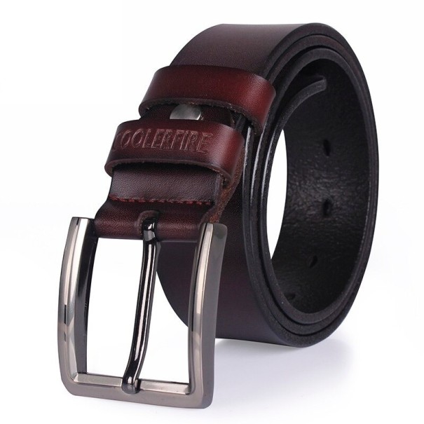 Cinturón de piel para hombre L331 marrón oscuro 135 cm