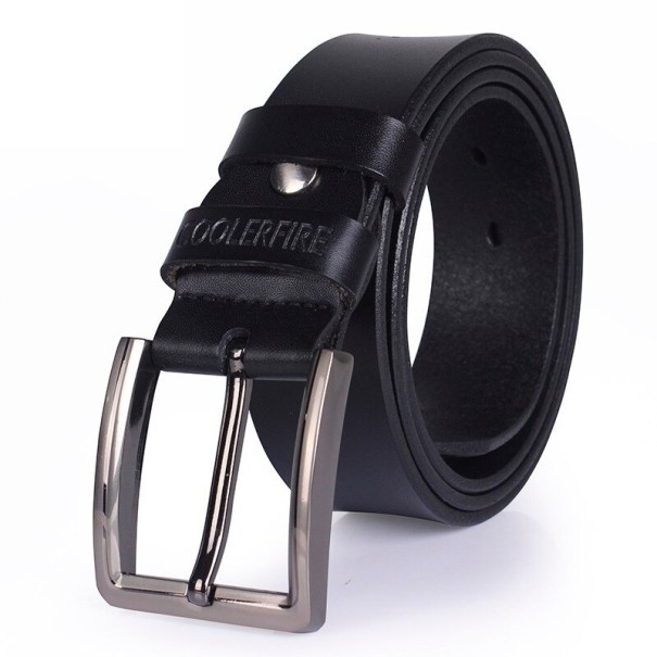 Cinturón de piel para hombre L331 negro 110 cm