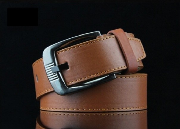 Cinturón de piel para hombre L337 marrón claro