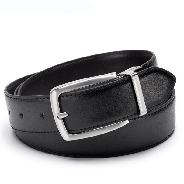 Cinturón de piel para hombre L393 negro 105 cm 2