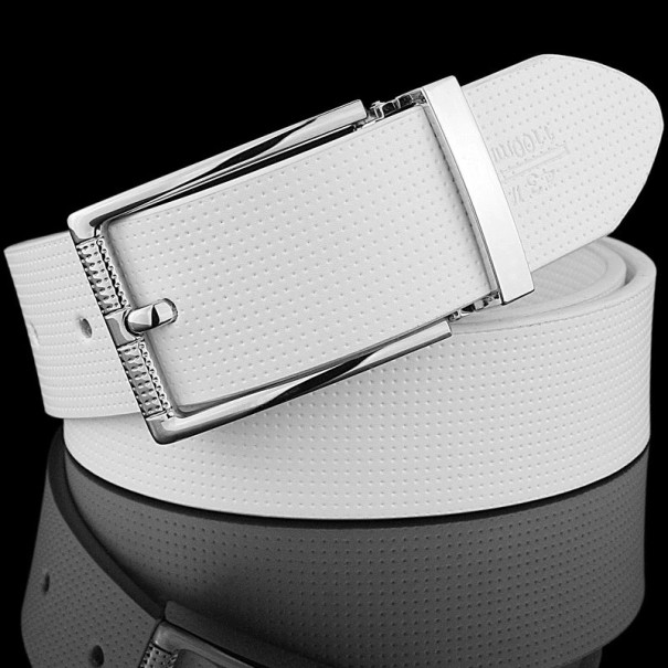 Cinturón de piel para hombre L420 blanco 105 cm