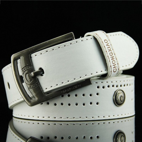 Cinturón de piel para hombre L440 blanco