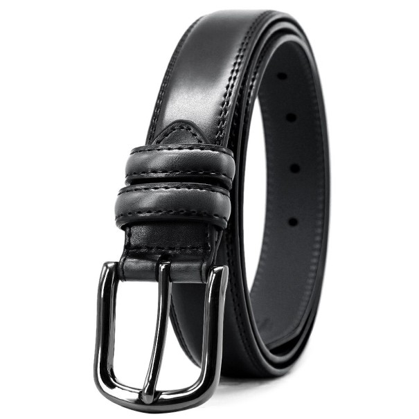 Cinturón de piel para hombre L466 negro 115 cm