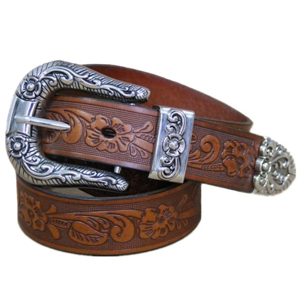 Cinturón de piel para hombre L484 marrón 125 cm