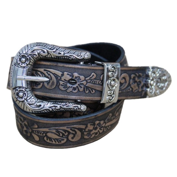 Cinturón de piel para hombre L484 negro 105 cm