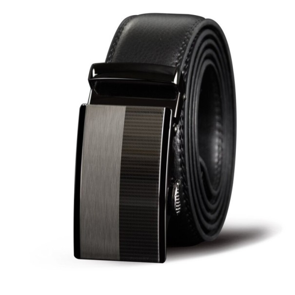 Cinturón de piel para hombre L495 negro 110 cm