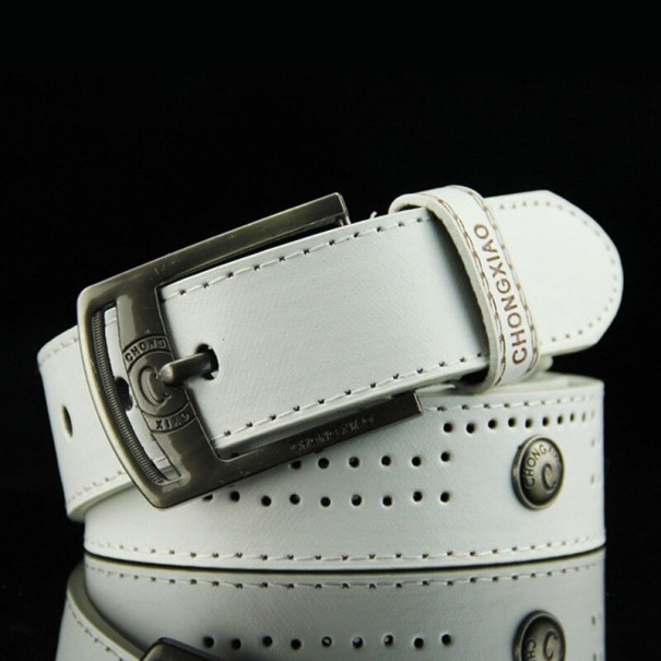 Cinturón de piel para hombre L500 blanco
