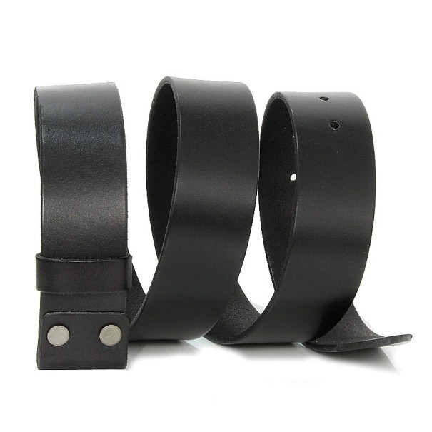 Cinturón de piel para hombre sin hebilla L397 negro 120 cm
