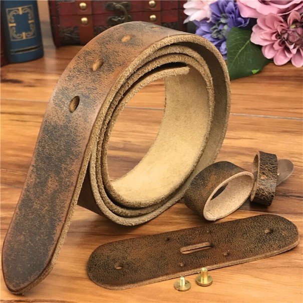 Cinturón de piel para hombre sin hebilla L442 130 cm 1