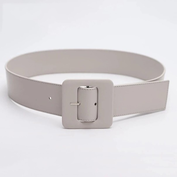 Cinturón de piel para mujer L109 gris claro