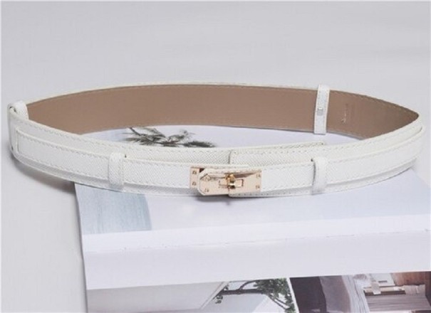 Cinturón de piel para mujer L115 blanco