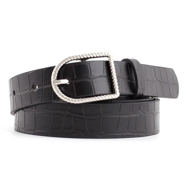 Cinturón de piel para mujer L140 negro