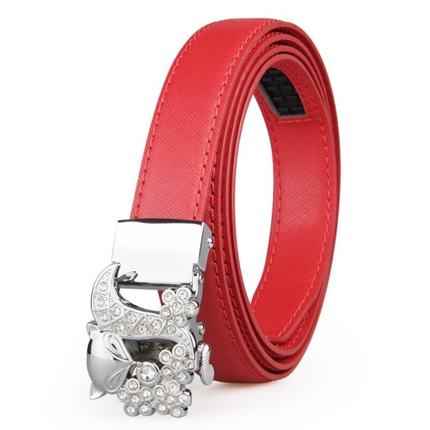 Cinturón de piel para mujer L181 rojo 135 cm 4