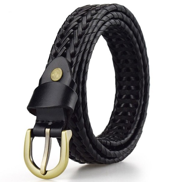 Cinturón de piel para mujer L215 negro 100 cm