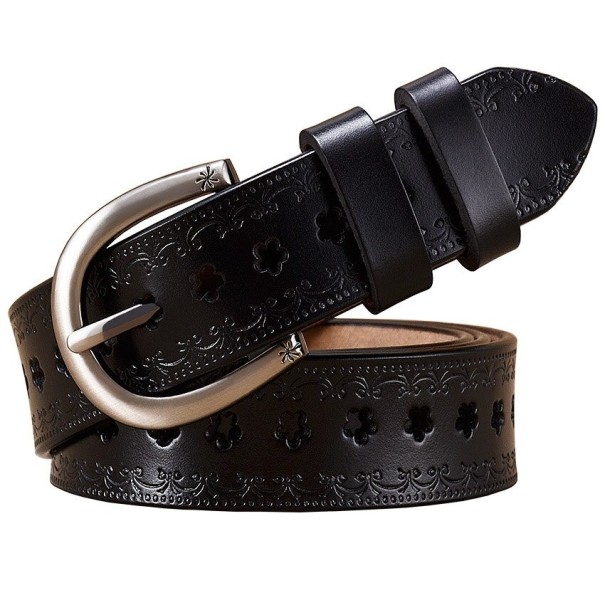 Cinturón de piel para mujer L227 negro 95 cm