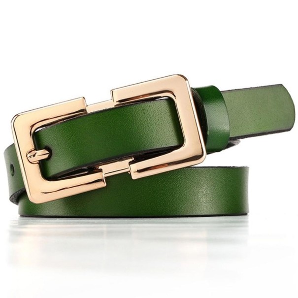 Cinturón de piel para mujer L240 verde oscuro