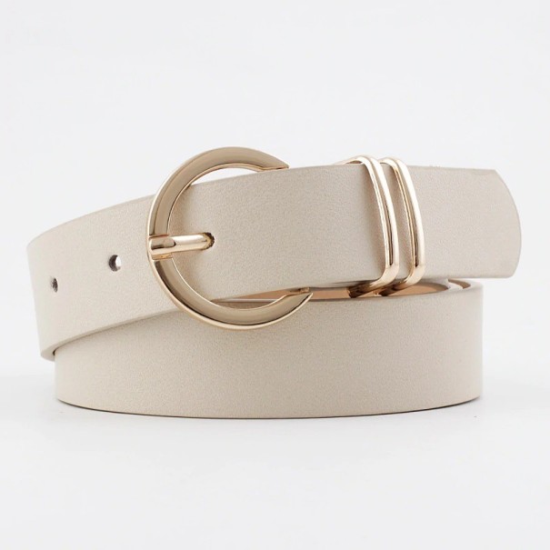Cinturón de piel para mujer L39 beige