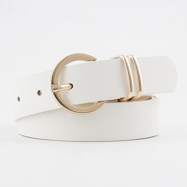 Cinturón de piel para mujer L39 blanco