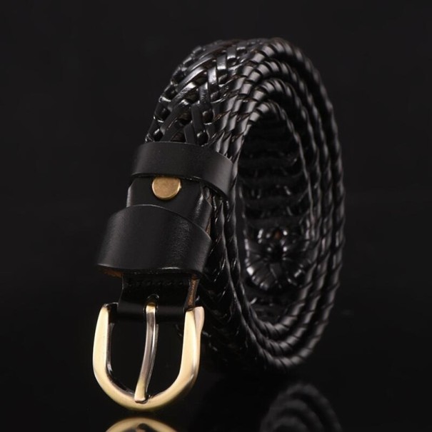 Cinturón de piel para mujer L493 negro 100 cm