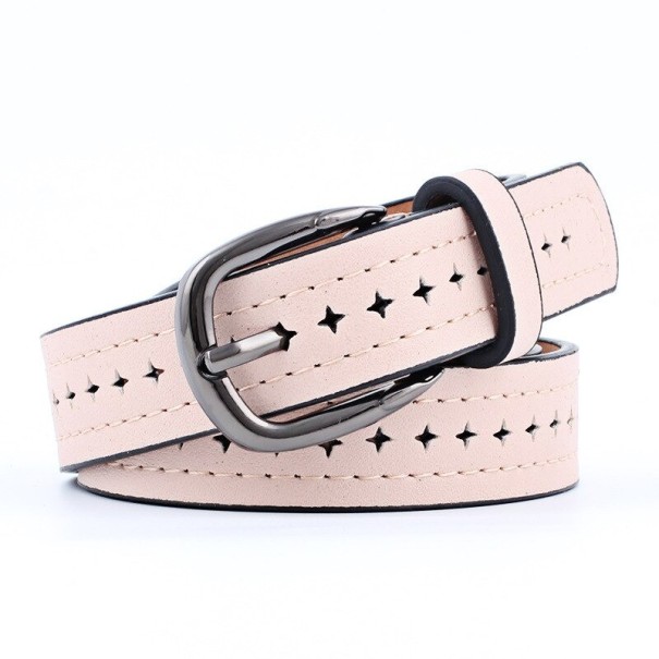 Cinturón de piel para mujer L61 rosa claro
