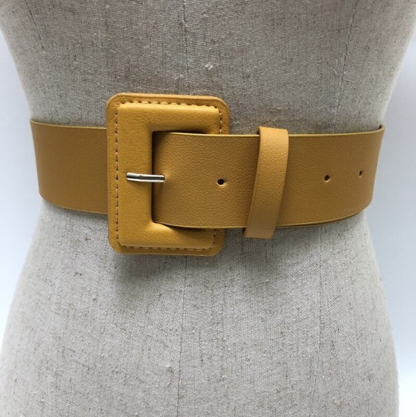 Cinturón de piel para mujer L94 amarillo