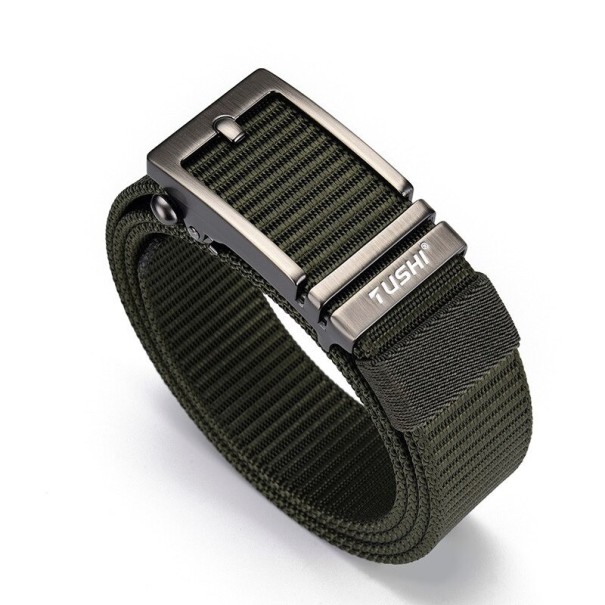 Cinturón de tela para hombre L463 verde oscuro 2